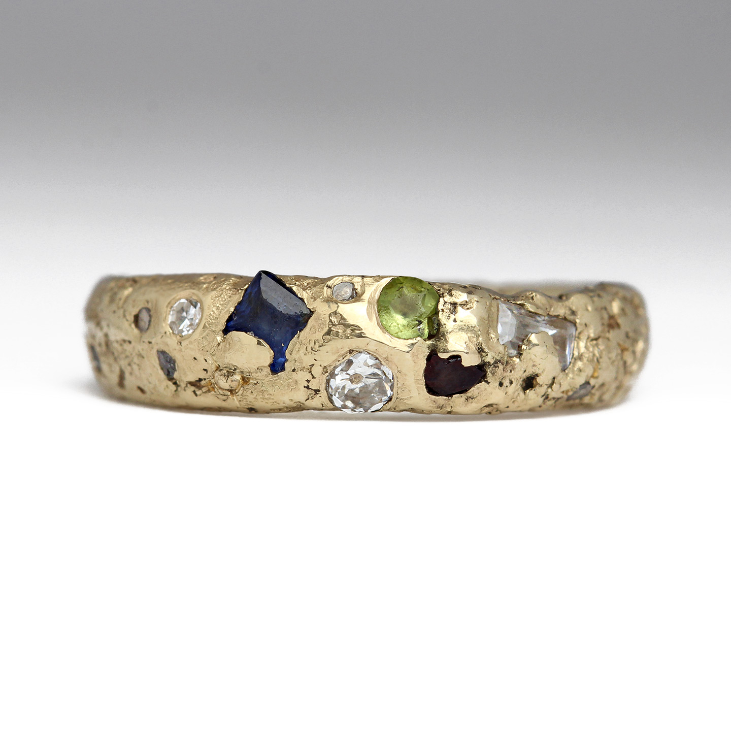 Heirloom Gold Sandcast Ring with Ancestral Engravings & Organically Se ...