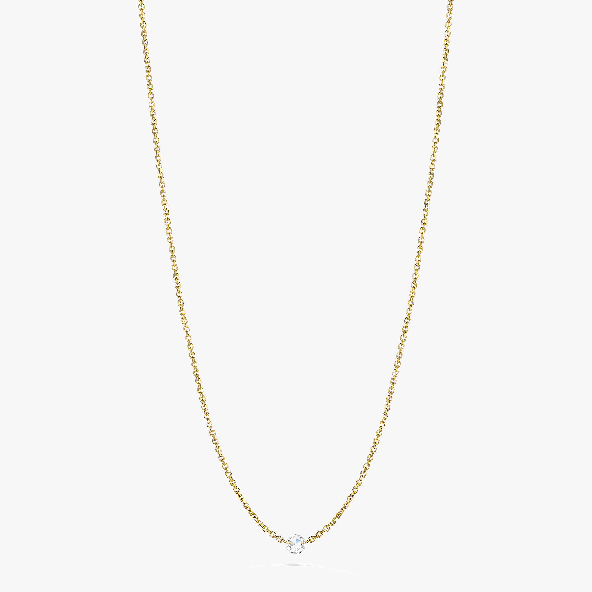 Rosette-Rose-Cut-Diamond-Station-Necklace_18k Yellow Gold