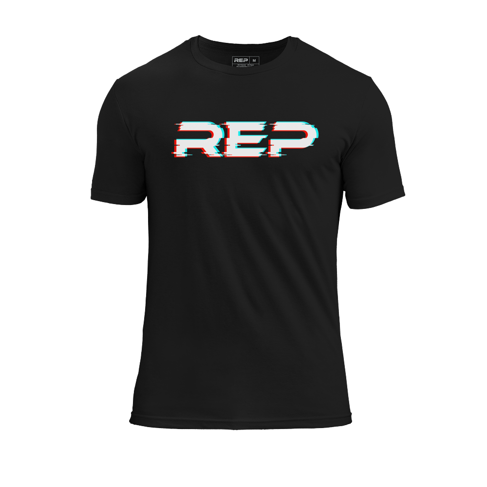 Clearance: Glitch Tri-Blend Crew T-Shirt - Heather Blue/White / X-Small