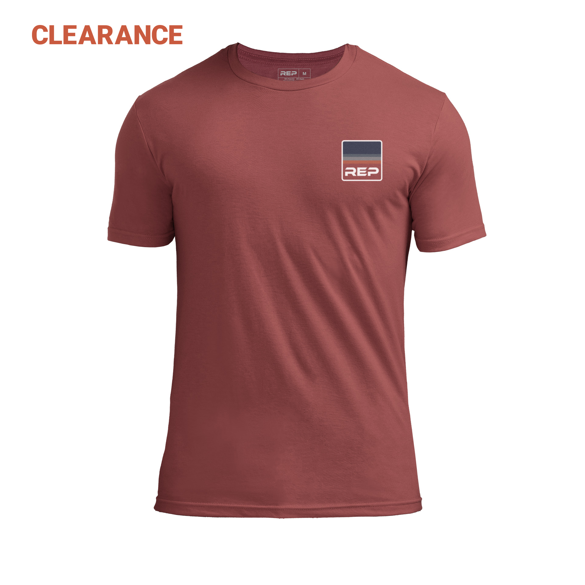 Clearance: Rise Tri-Blend Crew T-Shirt - Heather Russet/Blue / X-Small
