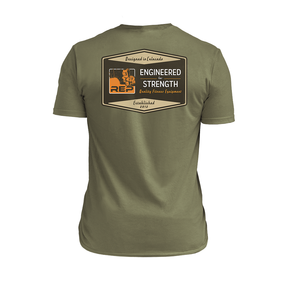 Clearance: Men's Engineered Tri-Blend Crew T-Shirt - Heather Olive/Tan / X-Small