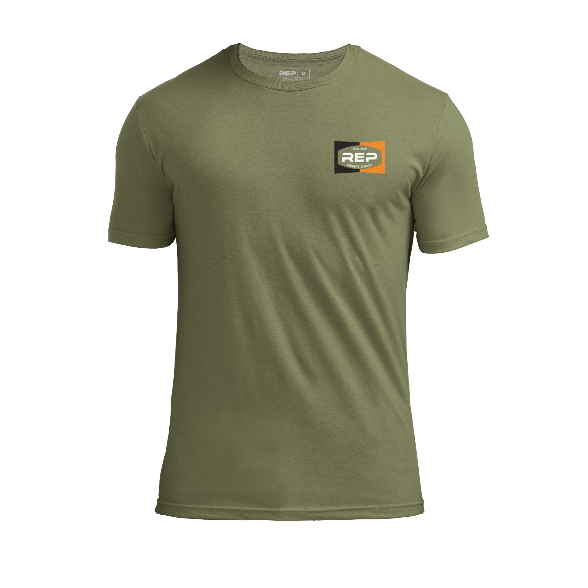 Clearance: Ignition Tri-Blend Crew T-Shirt - Heather Olive/White / X-Small