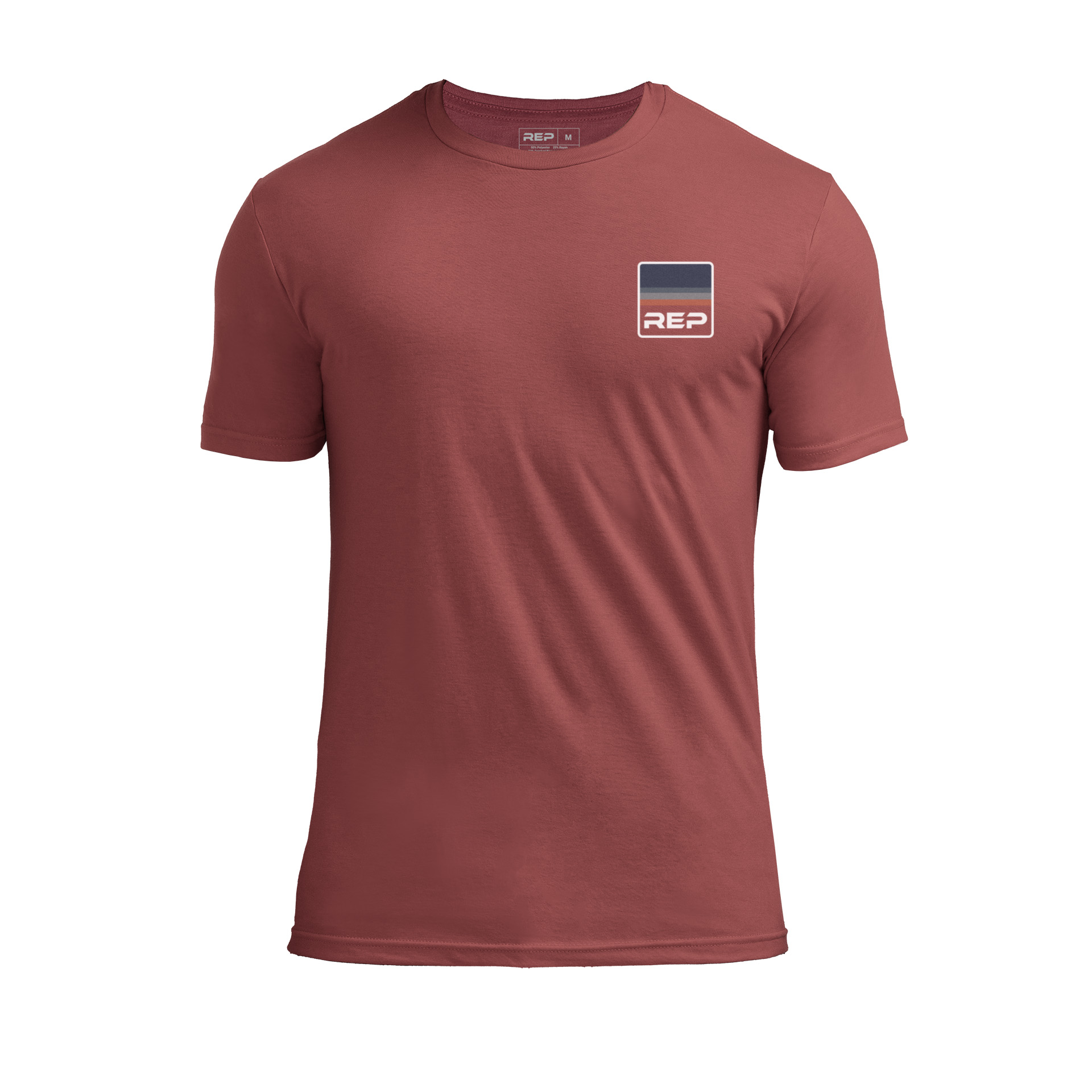 Clearance: Rise Tri-Blend Crew T-Shirt - Heather Russet/Blue / X-Small