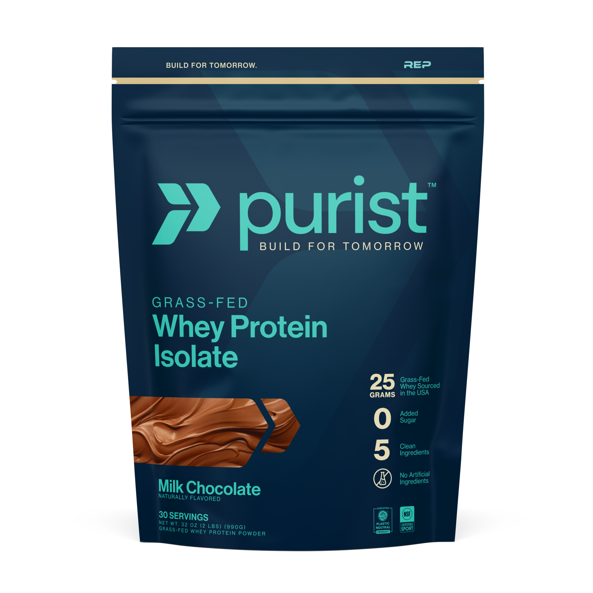 Purist® Grass-Fed Whey Protein Powder - Milk Chocolate / 30 Serving Bag
