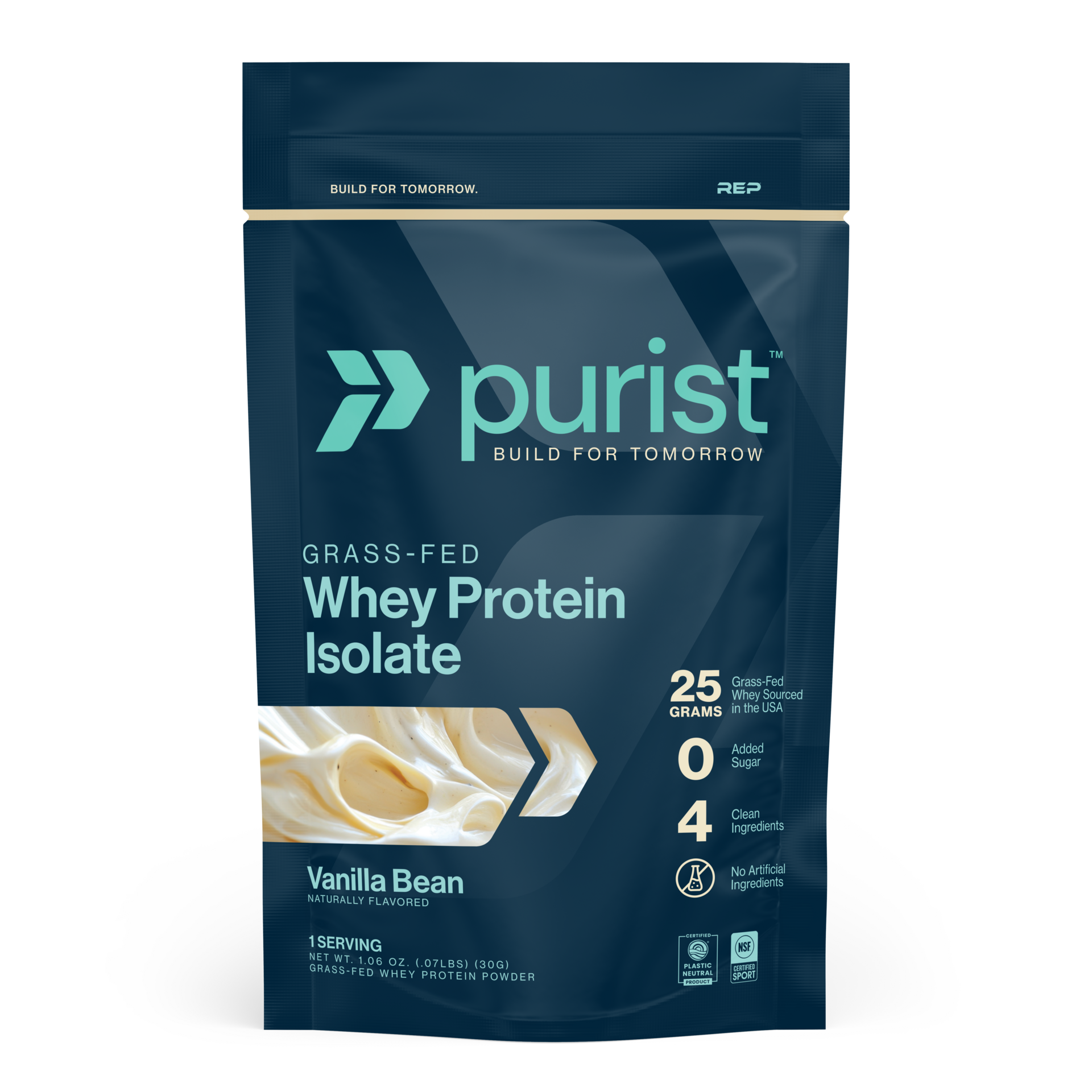 Purist® Grass-Fed Whey Protein Powder - Vanilla / 30 Serving Bag